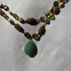 Hand Crafted Green Stone Necklace